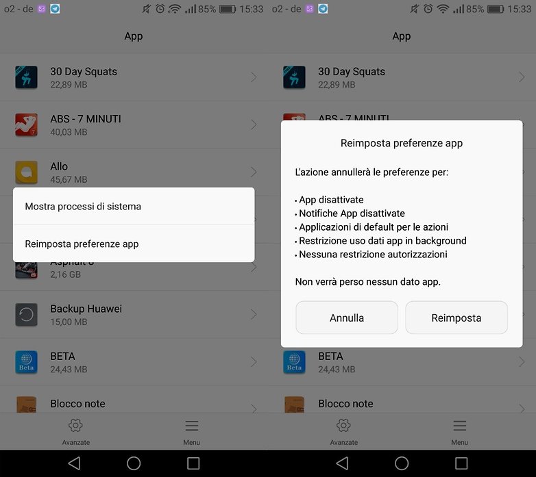 preferenze app