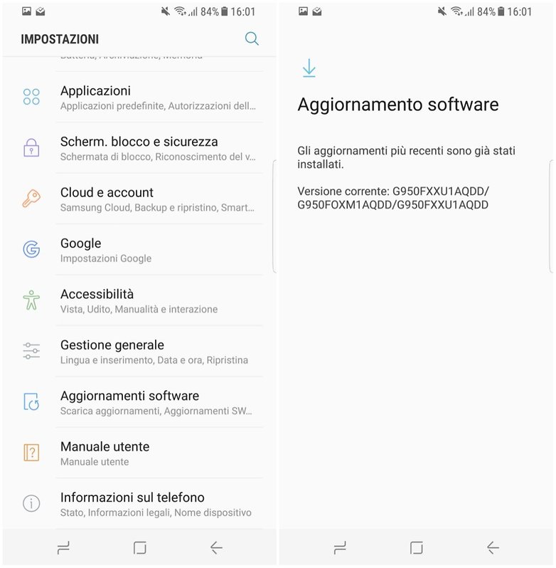 s8 aggiornamento