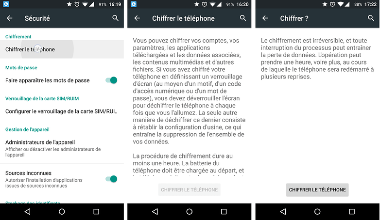 android chiffrer donnees fichiers dossiers android smartphone tablette image 00
