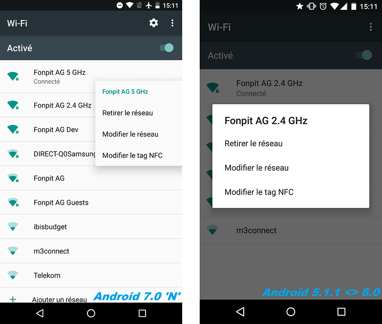 android n date sortie nouveautes fonctionnalites nouveau design details popup reseau wifi images 00