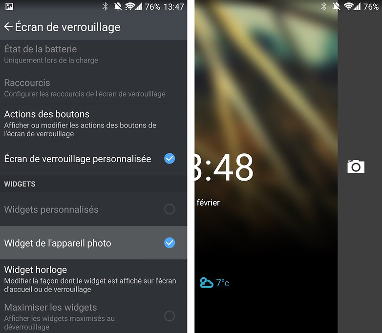 android oneplus one widget appareil photo camera ecran verouille image 00