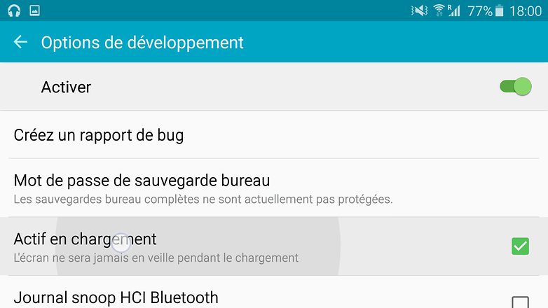 android options developpement reste active chargement tony balt image 0001