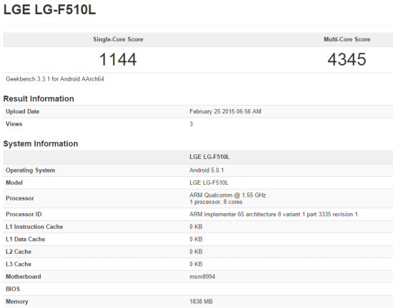 qualcomm snapdragon 810 geekbench