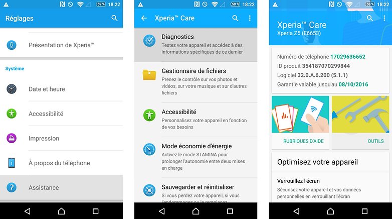 sony xperia z5 problemes solutions appels diagnostics images 00