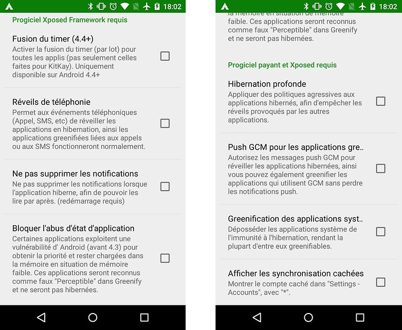 test comparatif doze vs greenify fonctions telechargement images 04