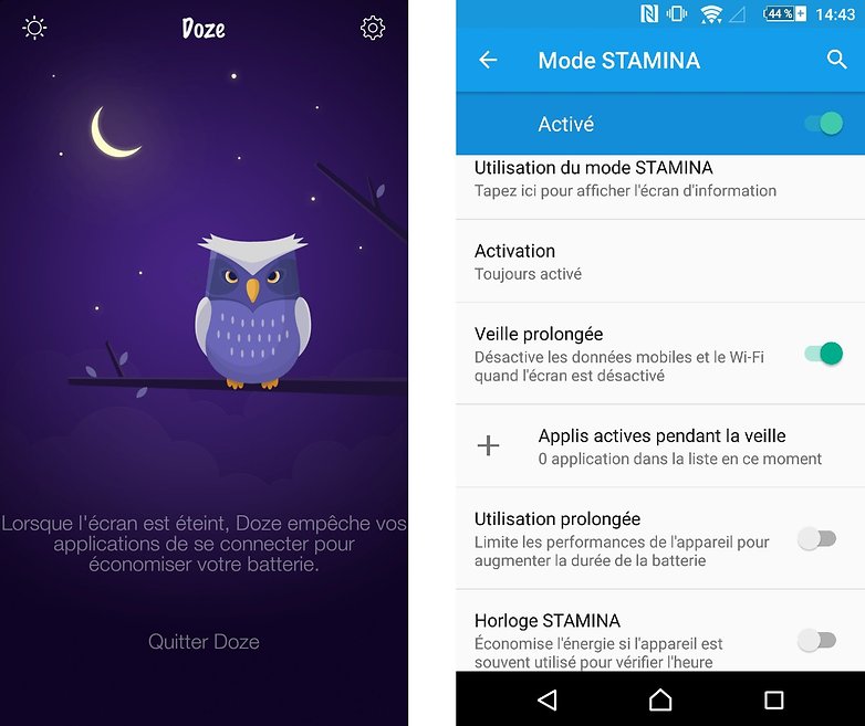 test comparatif doze vs stamina fonctions telechargement androidpit fr images 01