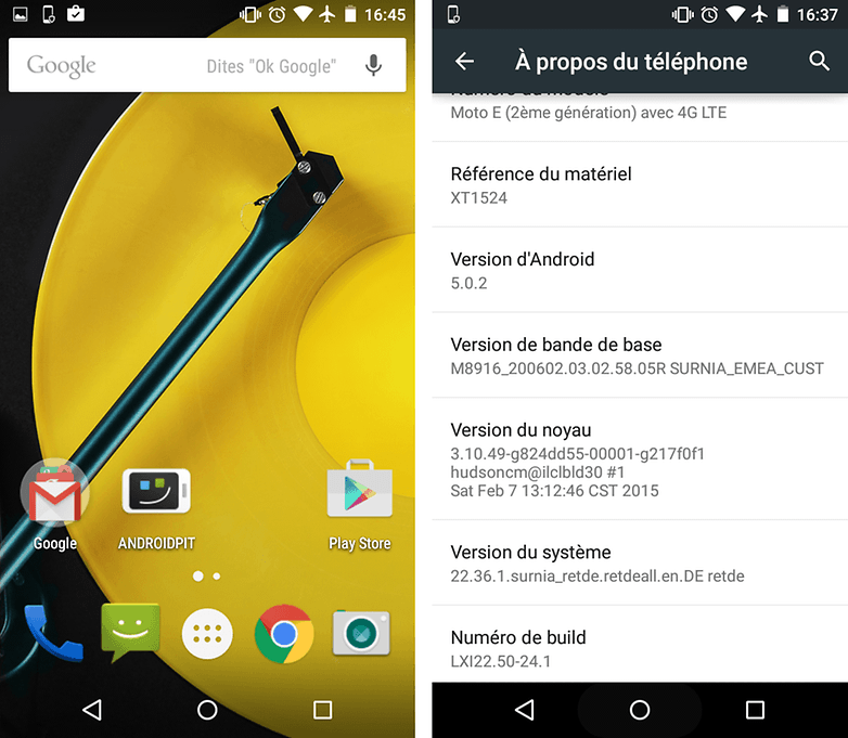 test motorola moto e 2015