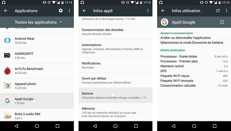 trucs astuces android 6 0 marshmallow voir trouver consommation batterie mah processus applications image 02