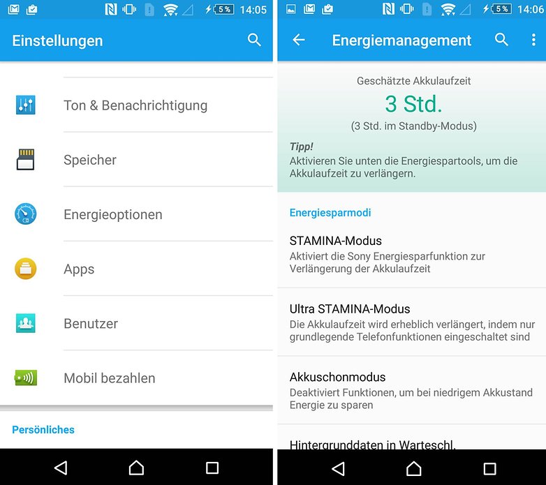 EnergieoptiponenXperiaZ5