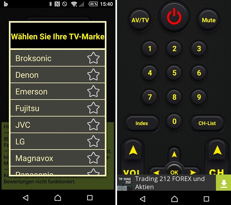 Universal Fernbedienungs App