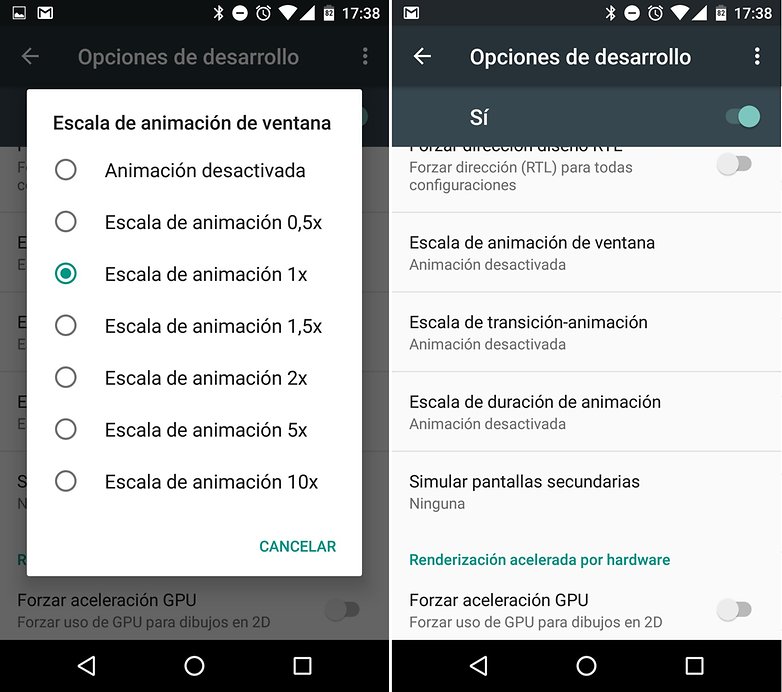 opciones de desarrollo 02