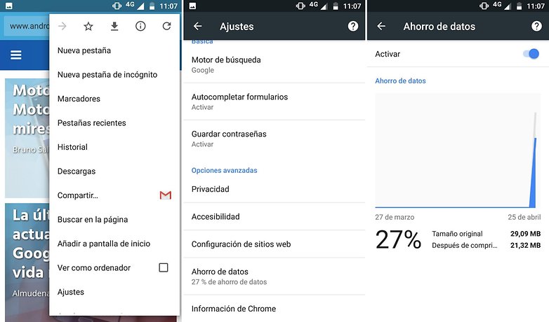 AndroidPIT chrome ahorrar datos