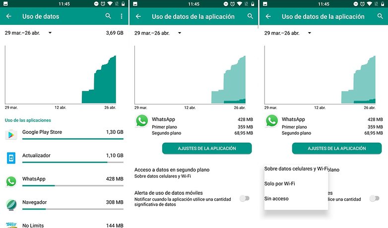 AndroidPIT limitar datos aplicaicones