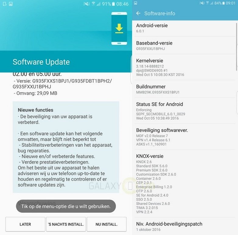 samsung galaxy s7 edge update october