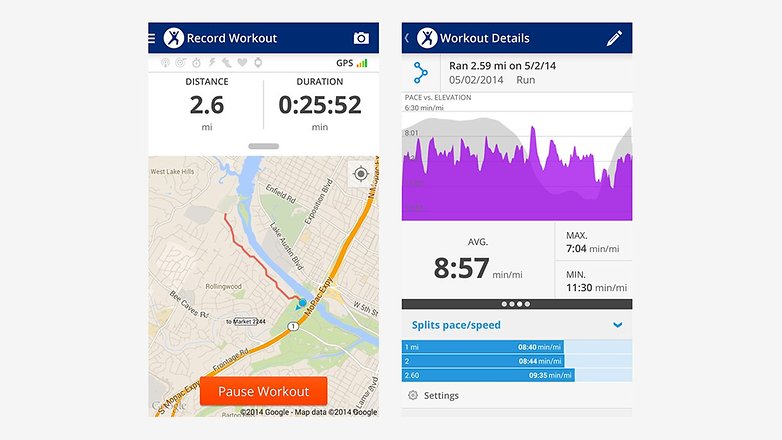 androidpit map my fitness workout