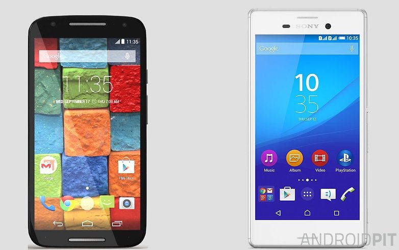 moto x vs xperia m4 aqua tamanho