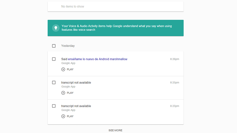 google now historial