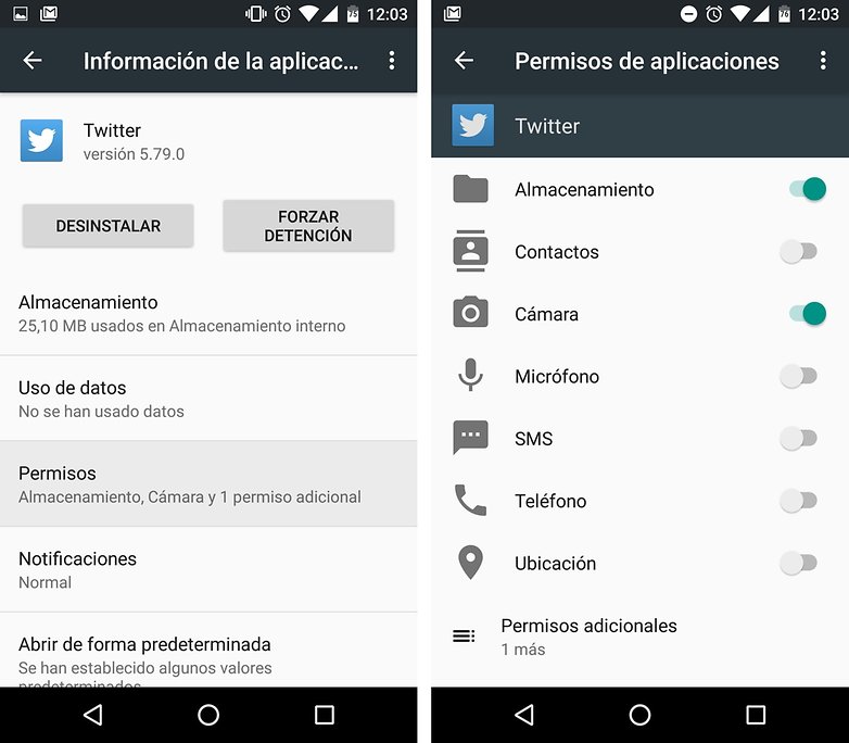 permisos aplicaciones