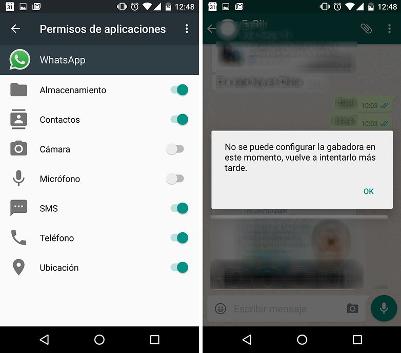 permisos whatsapp