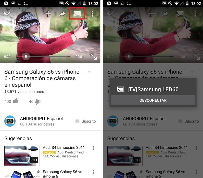 compartir youtube en otra pantalla