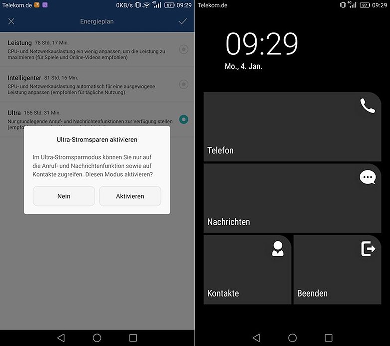 Energiesparmodus EMUI