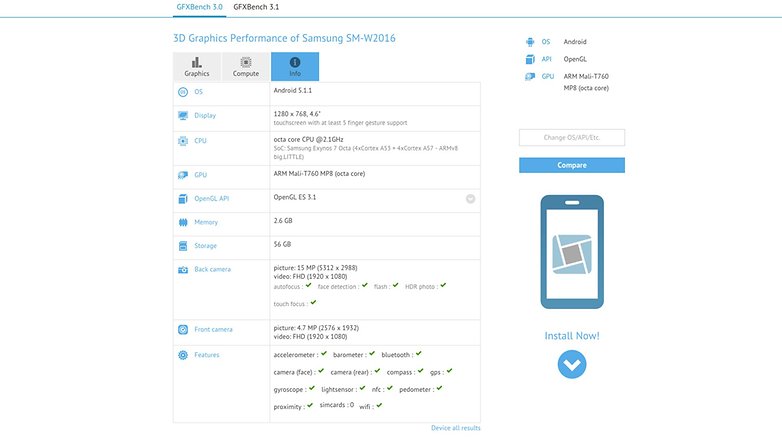 GFXBench Galaxy Golden 3