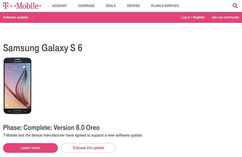 Galaxy S6 Android Oreo T Mobile