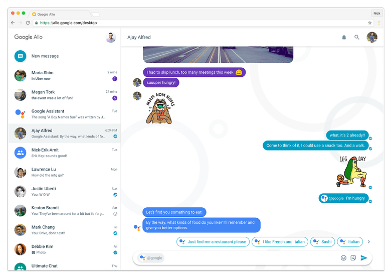 Google Allo for desktop
