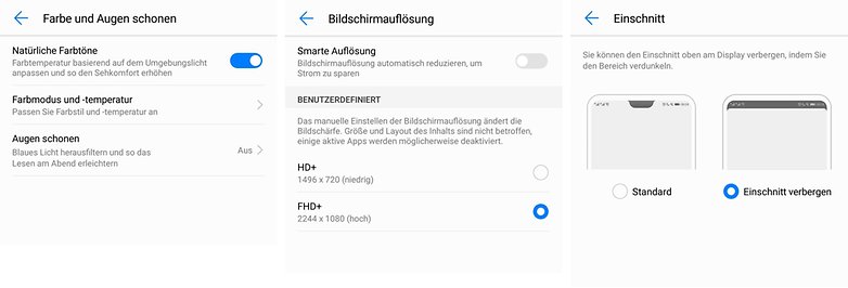 Huawei P20 Display Einstellungen