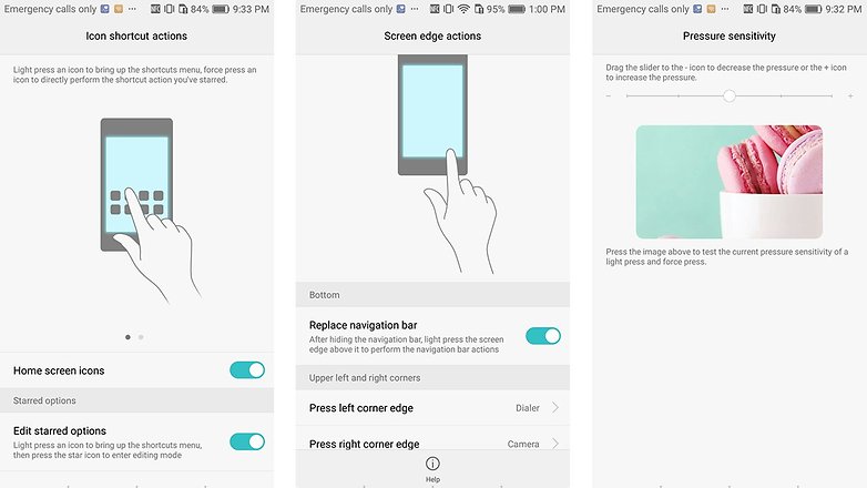 Huawei P9 Plus Pressure Settings