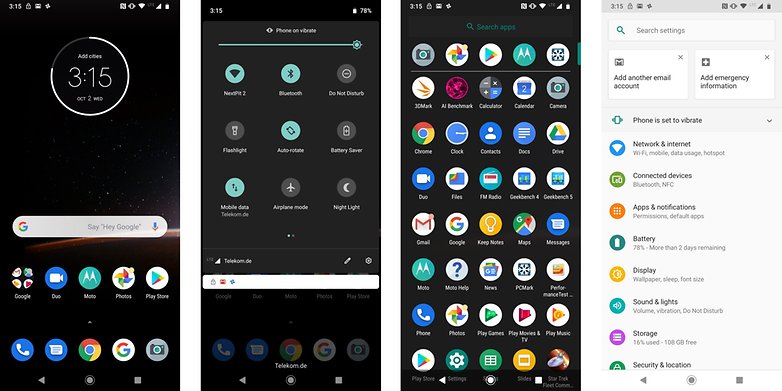 Motorola One Zoom UI
