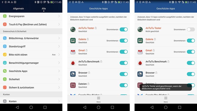 huawei p8 geschuetzte apps