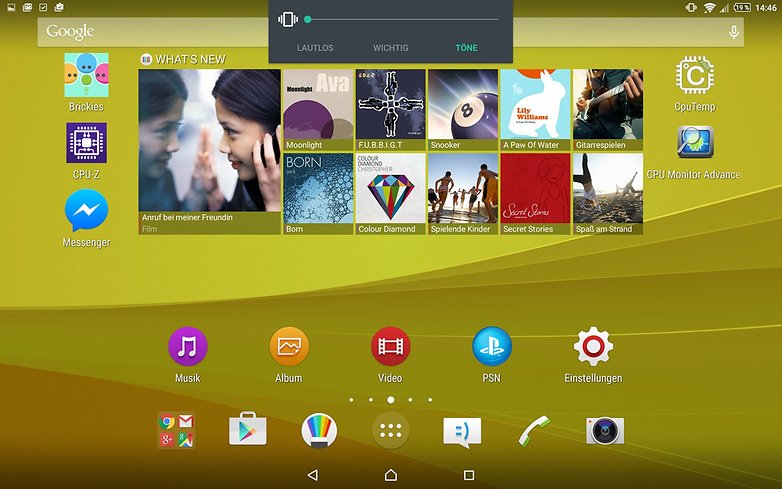xperia z4 tablet homescreen de
