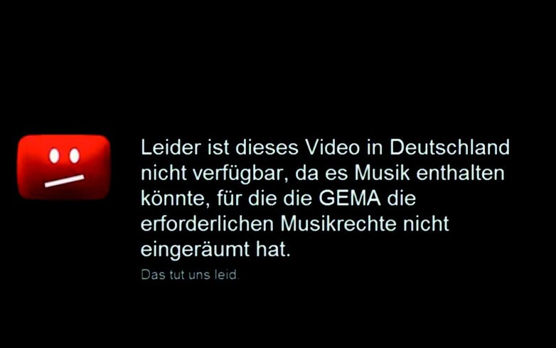 youtube gema sperrtafel