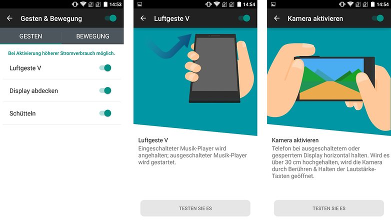zte blade gestensteuerung