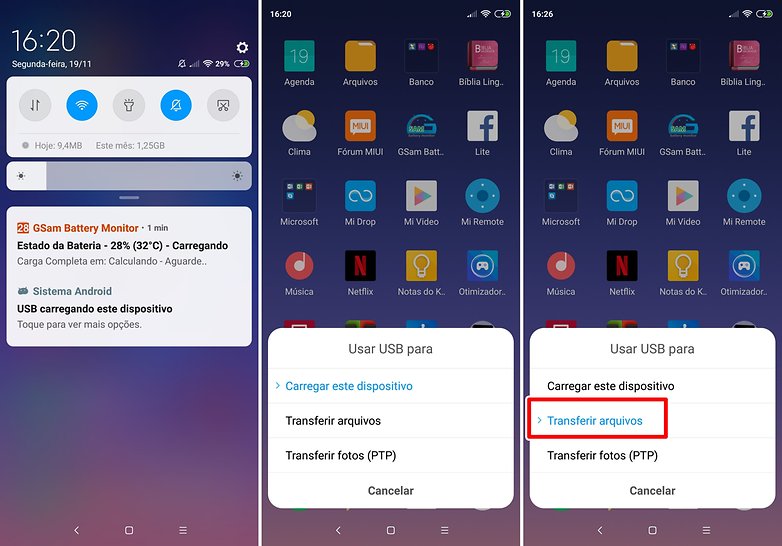 configurar tranferencia arquivo