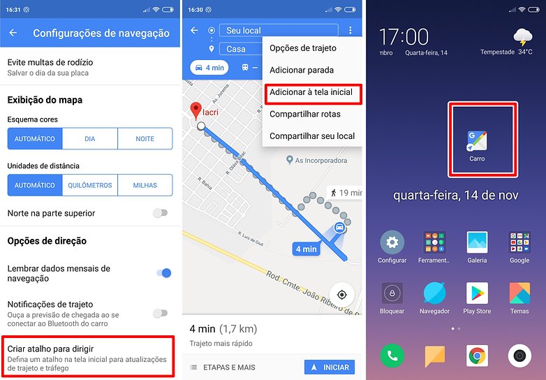 criar atalho maps