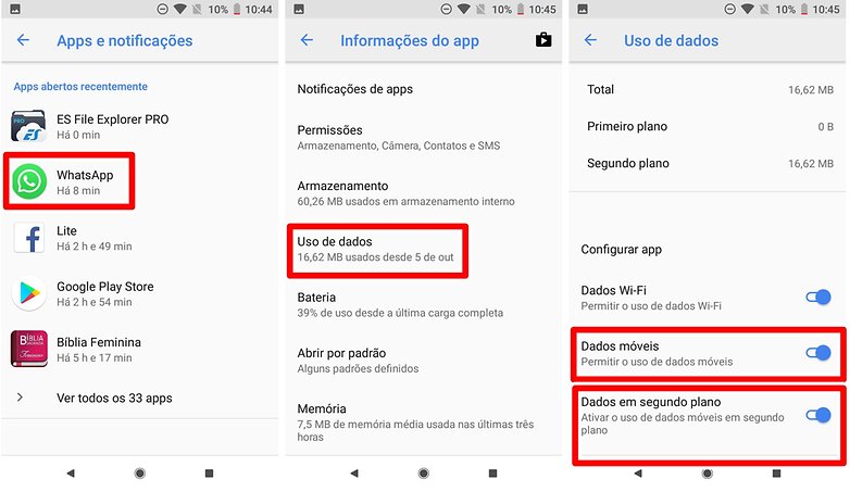desativar dados