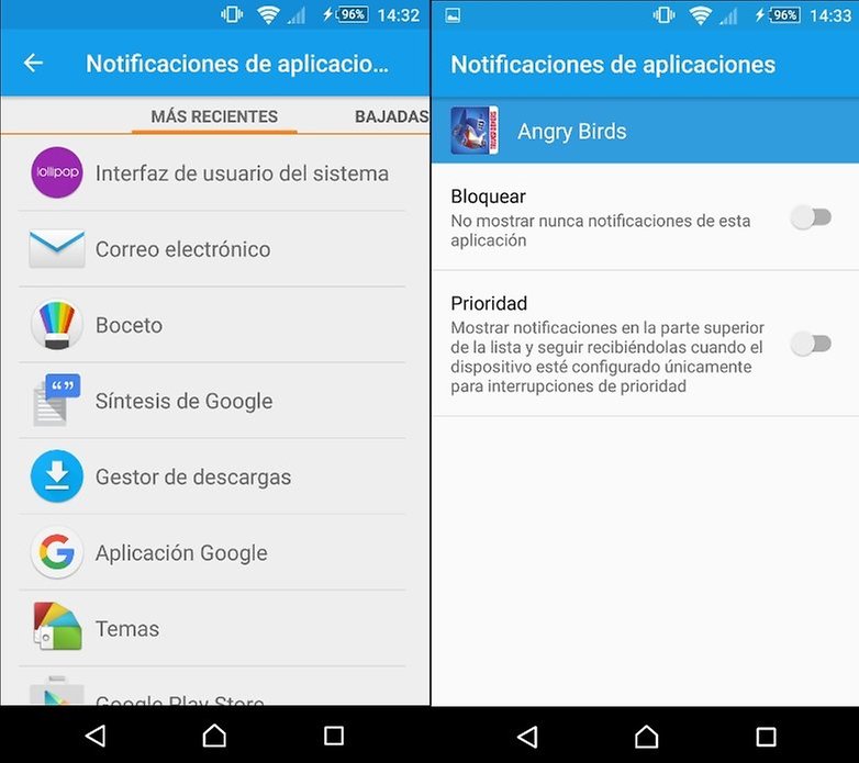 Notificaciones apps