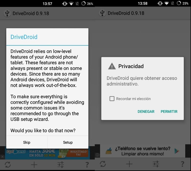 drivedroid configuracion