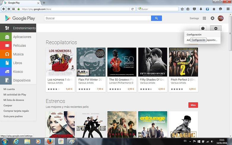 google play ajustes