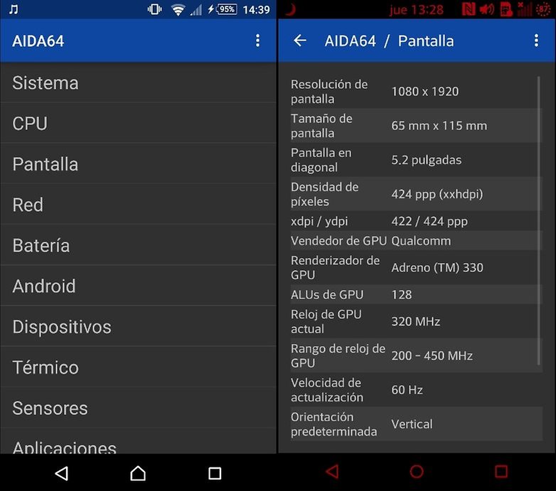interfaz AIDA64 lg g2