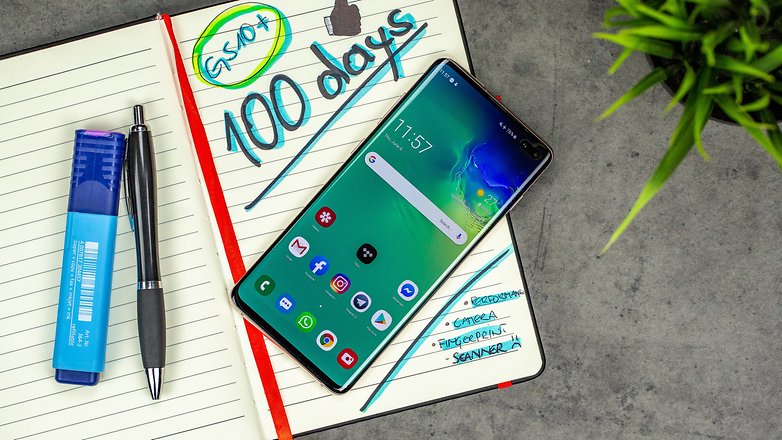 Androidpit Samsung Galaxy S10 plus 100-Tage-Display