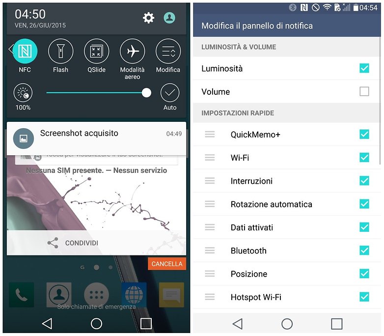 lg g4 impostazioni notifiche
