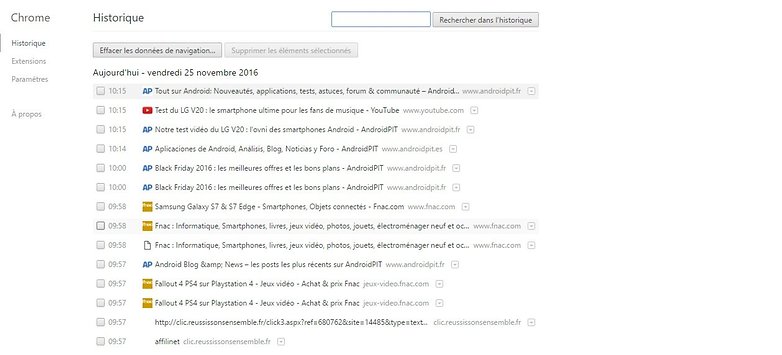 androidpit FR chrome history