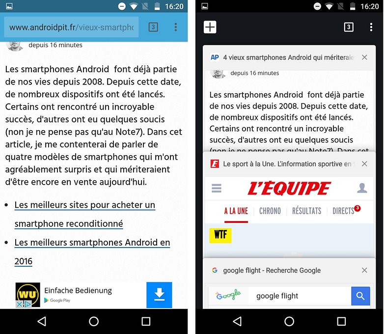 androidpit FR chrome onglets