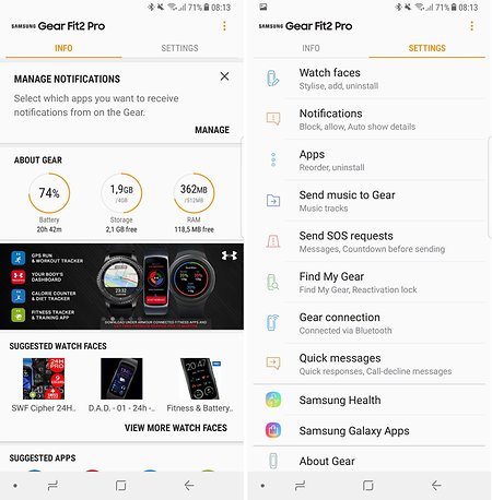gear fit pro apps