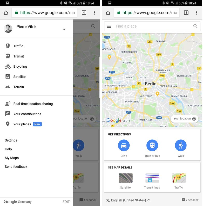 Using Google Maps Go, the light version of Google Maps