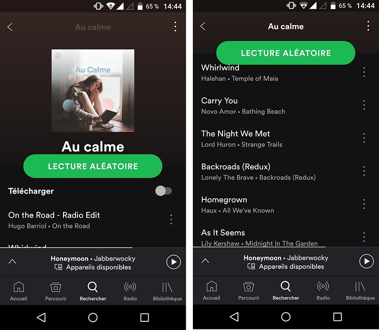 androidpit playlist spotify au calme