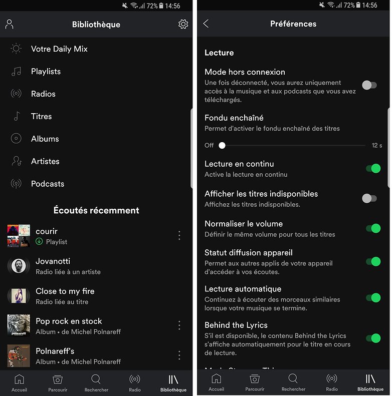 androidpit spotify settings
